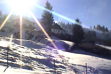 Vue depuis les gîtes en hiver